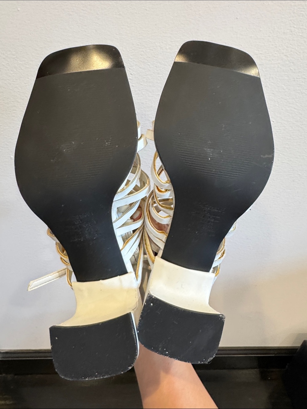 Zara White Strappy Gladiator Sandals - Picture 4 of 4